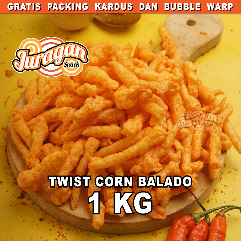 CHEETOS TWIST CORN BALADO 1 KG snack kiloan makanan ringan jajanan cemilan camilan pedas asin gurih murah