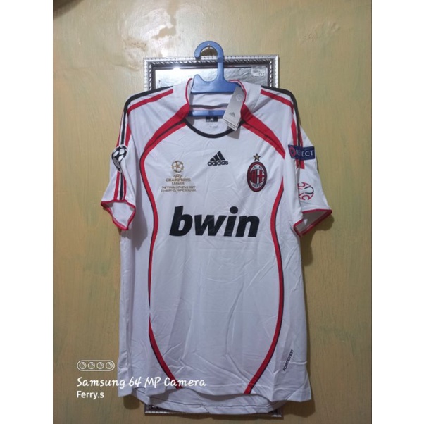 jersey ac milan retro final athens 2007 full patch ucl &amp; namset kaka Size M