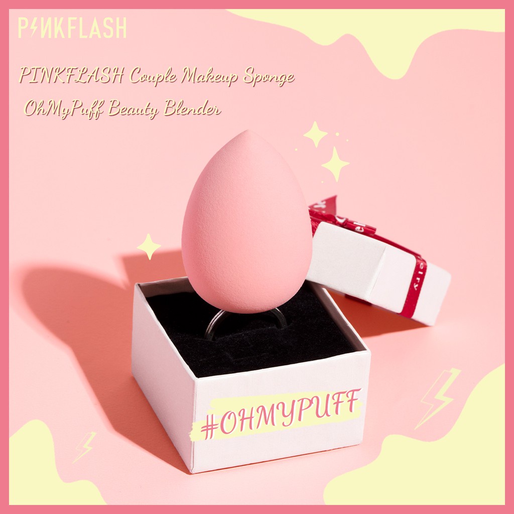 PINKFLASH Ohmypuff Spons Beauty Blender Bentuk Hati Warna| beauty blender pink flash