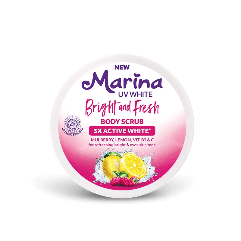 ★ BB ★ Marina UV White Healthy &amp; Glow Body Scrub - Marina UV White Bright &amp; Fresh Body Scrub 200ml