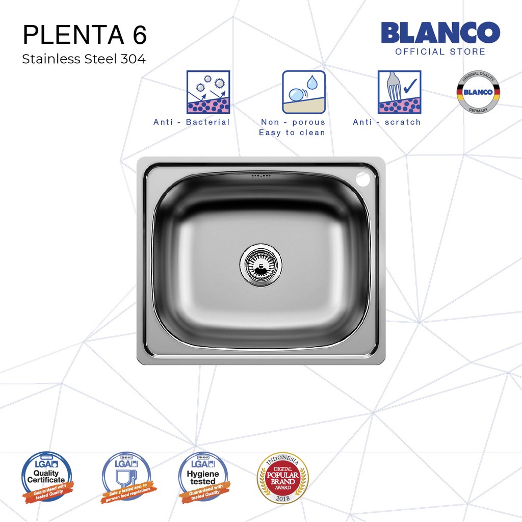 Blanco Plenta 6 Stainless Steel Kitchen Sink Shopee Indonesia