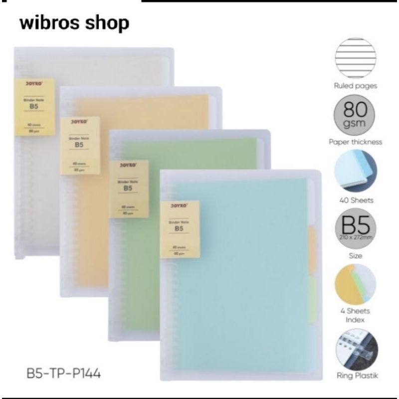 

Binder note cover transparan buku tulis joyko