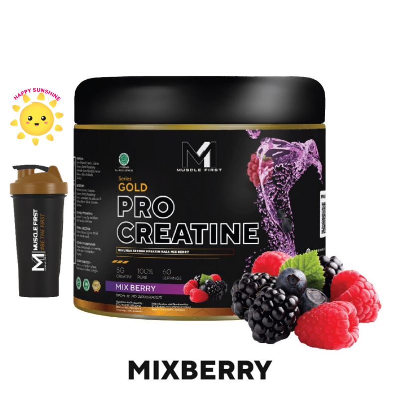 Jual Muscle First Gold Pro Creatine 300 GR -M1 Mix Berry MixBerry FREE ...