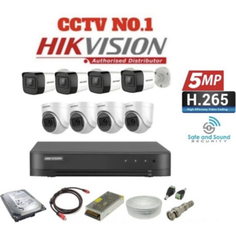 PAKET CCTV 16CH HIKVISION 16 KAMERA HIKVISION 5MP AUDIO SERIES KOMPLIT