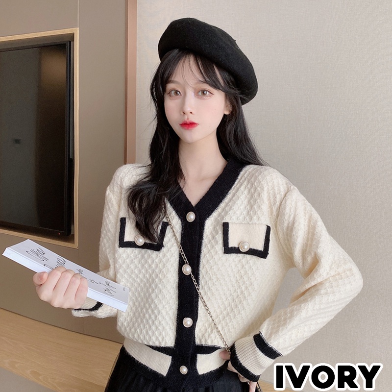 KARAKOREA 5522 Jewel Knit Premium Long Sleeve Korean Cardigan/Kardigan Rajut