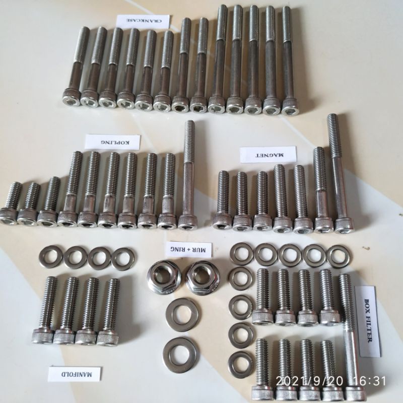 Baut set mesin dan crankcase Rx King