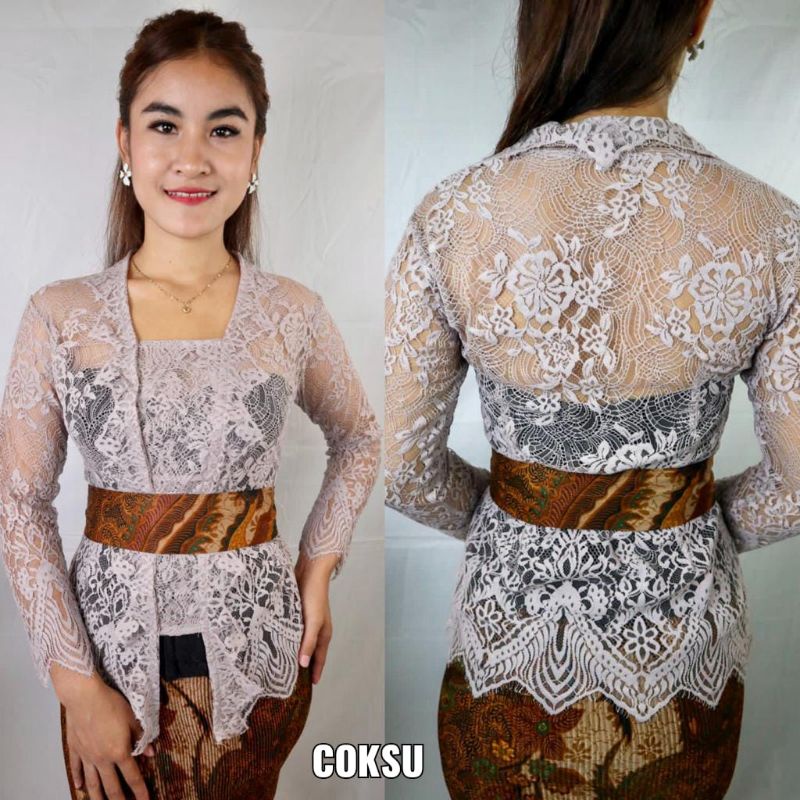 Kebaya Brokat Semi Perancis Tangan Panjang