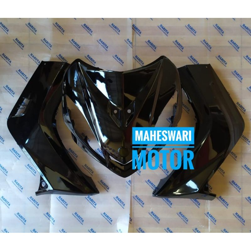 Panel Dasi Tameng Depan dan Sayap Samping Jupiter MX Lama Hitam.