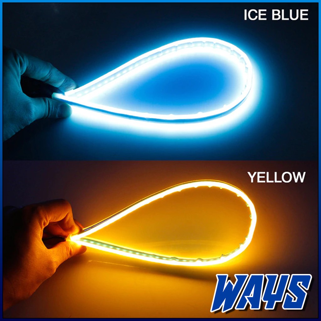 2 MODE RUNNING Lampu Alis LED Slim 30cm 60cm Senja Sein Sen Rem Variasi Motor Mobil Universal