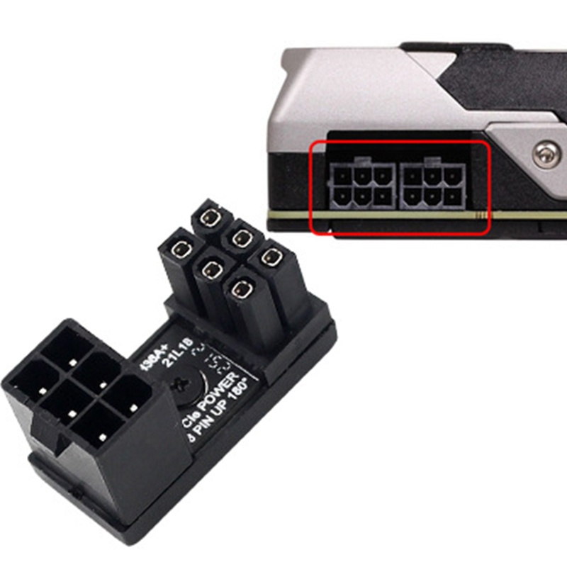 Btsg Atx8/6Pin Female to 8/6Pin Male Adapter Siku 180derajat Converter Untuk Desktop