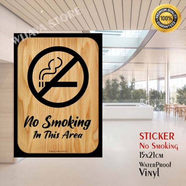 No Smoking Sticker Dilarang Merokok Desain Unik 21x15cm Wood