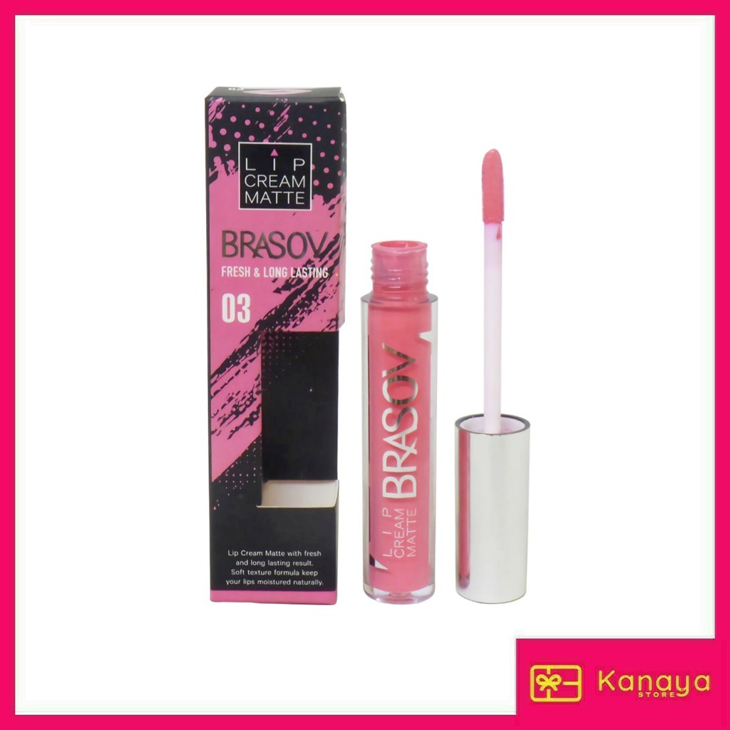 (BISA COD) Brasov Lip Cream Matte Fresh &amp; Long Lasting BPOM