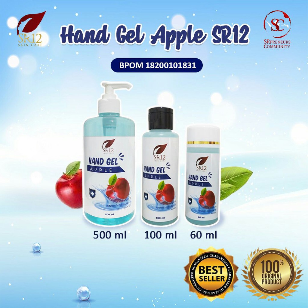 HAND SANITIZER GEL APPLE SR12 BPOM 