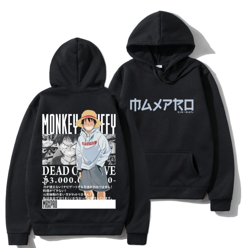 Jaket Hoodie Anime ONE PIECE LUFFY Sweater Terbaru UNISEX