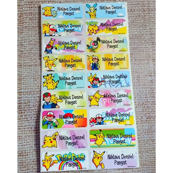 

POkemon Go Label nama sticker label name waterproof