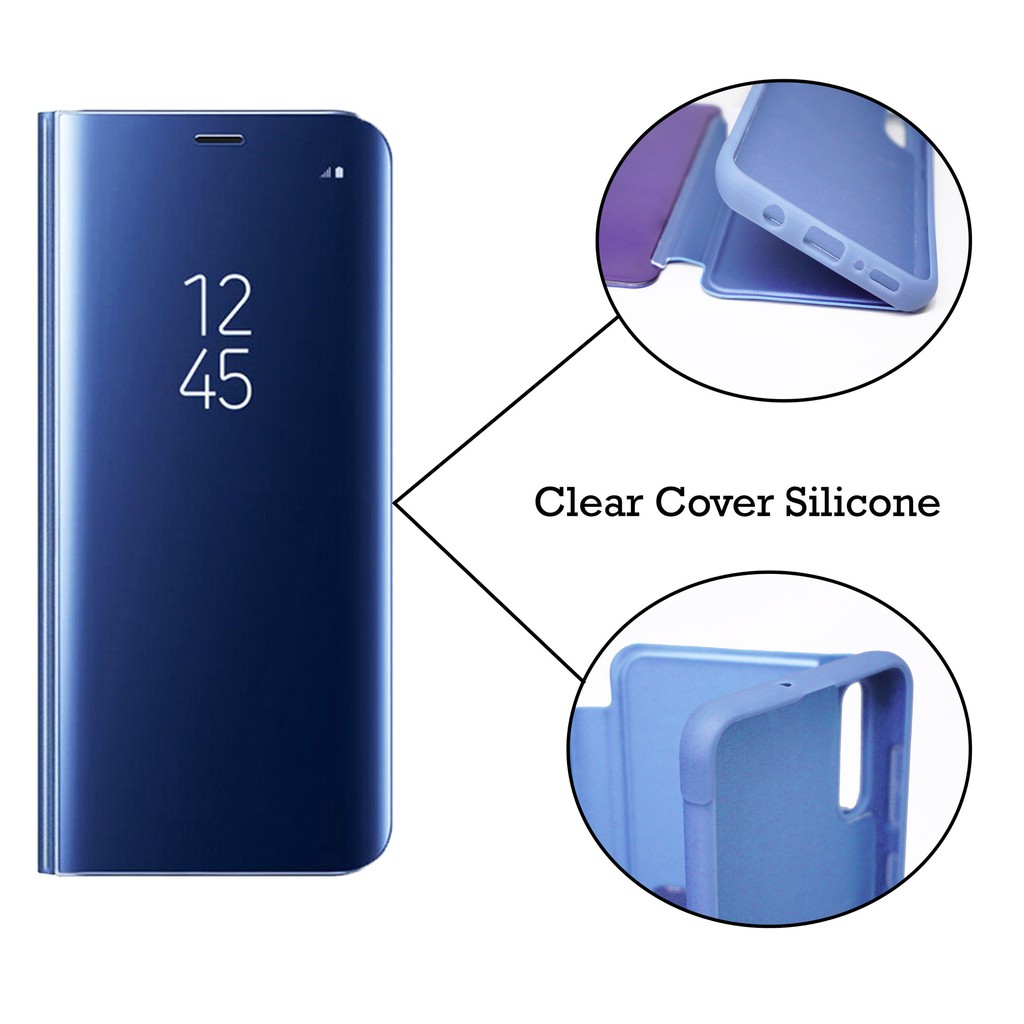 MallCasing - Samsung J4+ | J6+ | A30/ A20 | A40 | A60 Clear Cover Silicone View Mirror Flip Case