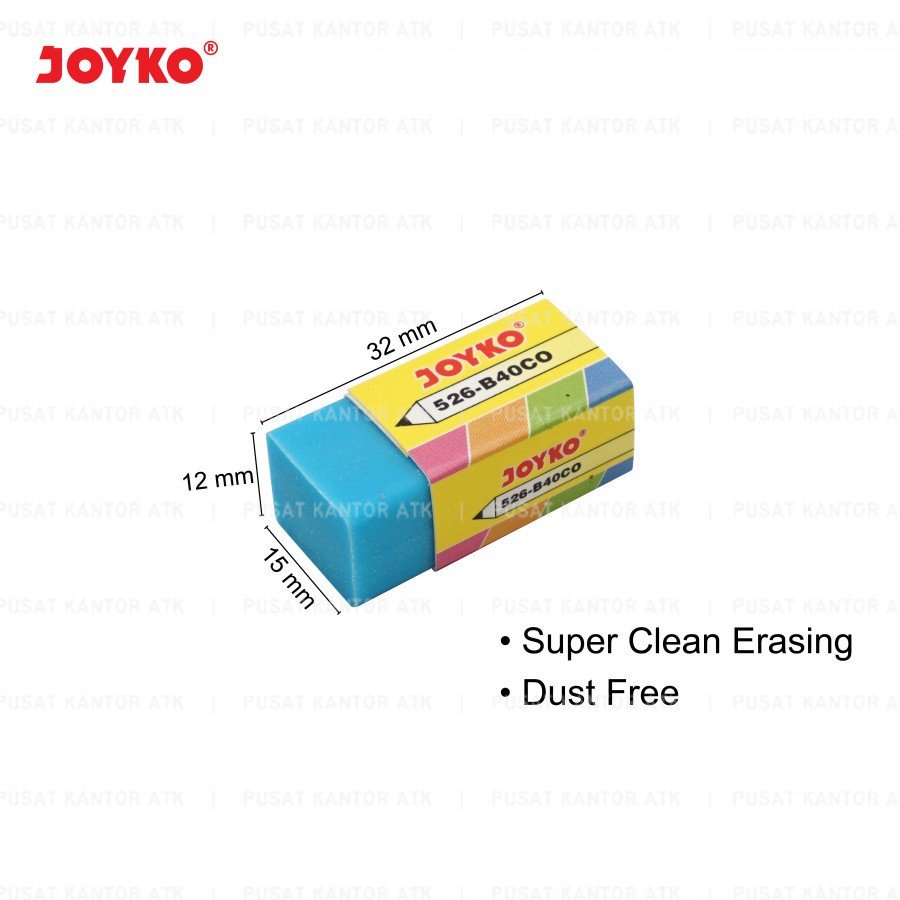 

Penghapus Warna Joyko Eraser 526 B40 COLOR 1 BOX 40 PCS satuan