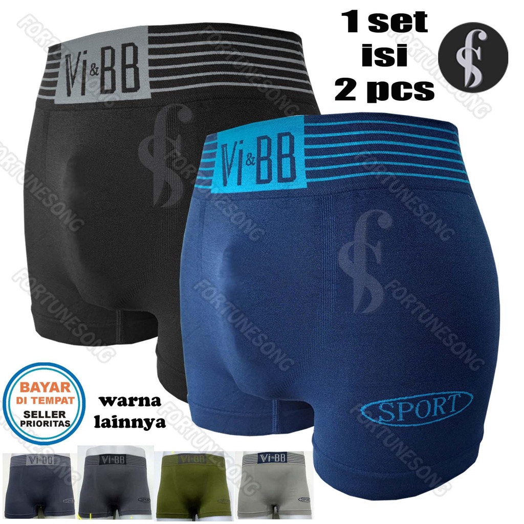 2 Pcs Celana Dalam Boxer Pria Premium Tanpa Jahitan