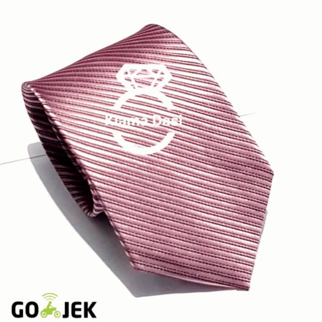 Dasi Dusty Pink Salur Bintik Halus Slim 3inch