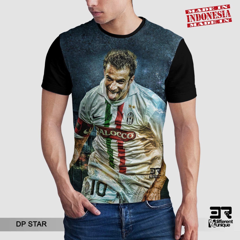 [ COD ] KAOS PRINTING GAMBAR TEAM SEPAKBOLA JUVENTUS DEL PIERO STAR - BAJU SEPAK BOLA JUVE DISTRO OR