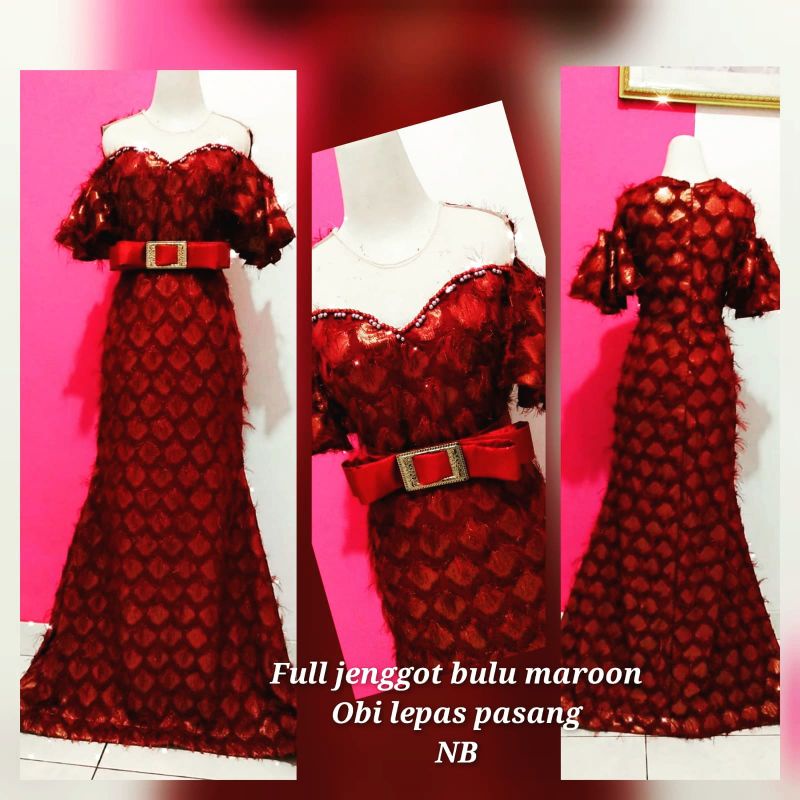 baju singer/baju penyanyi/baju pesta/duyung bulu jenggot full