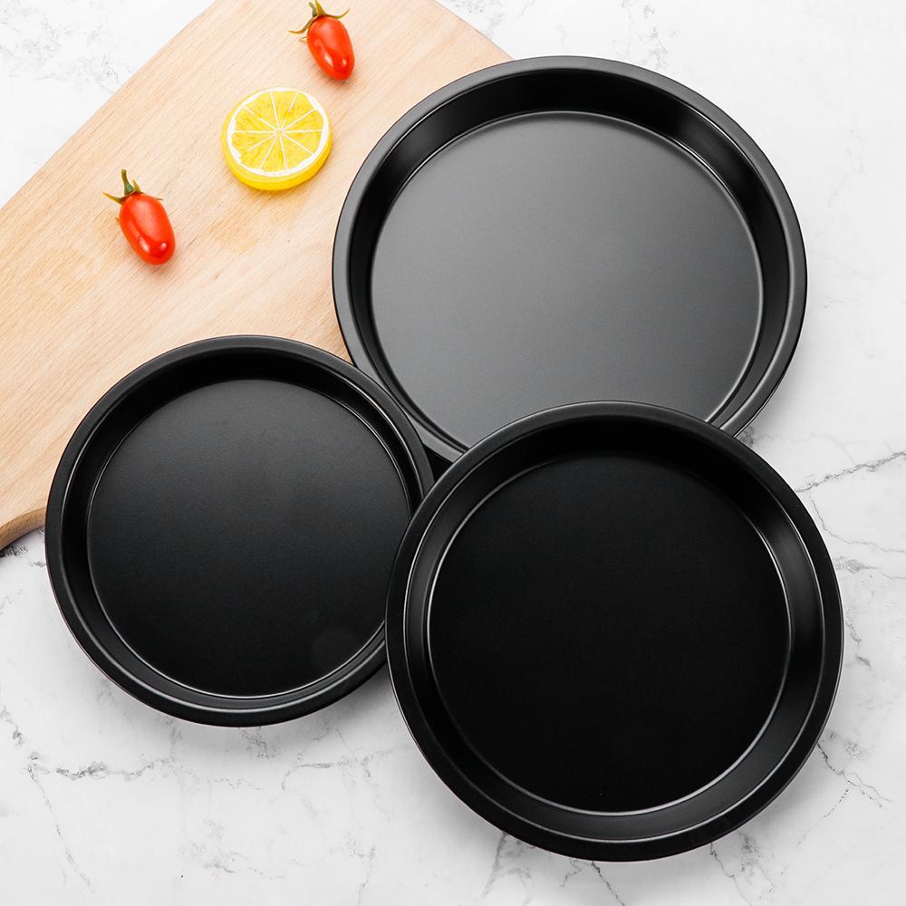 Populer Pizza Pan Carbon Steel Cetakan Kue Piring Pizza Rumah &amp; Dapur