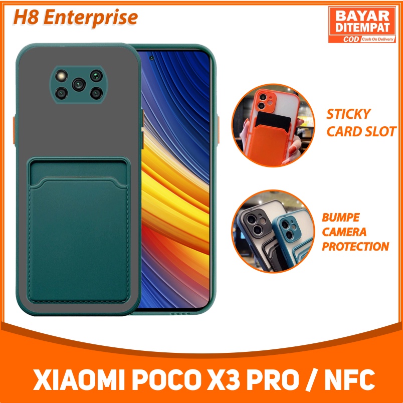 Soft Case Xiaomi Poco X3 Pro / Poco X3 NFC Colored Card Slot TPU Casing Holder Simpan Kartu