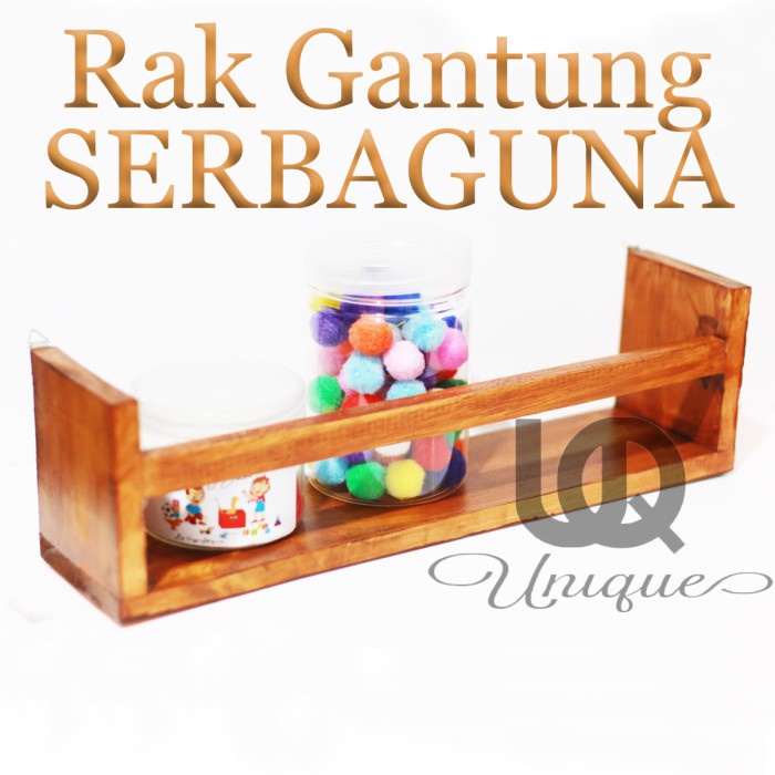 Rak Gantung Kayu - Rak Organizer Bumbu dapur Aksesori Serbaguna