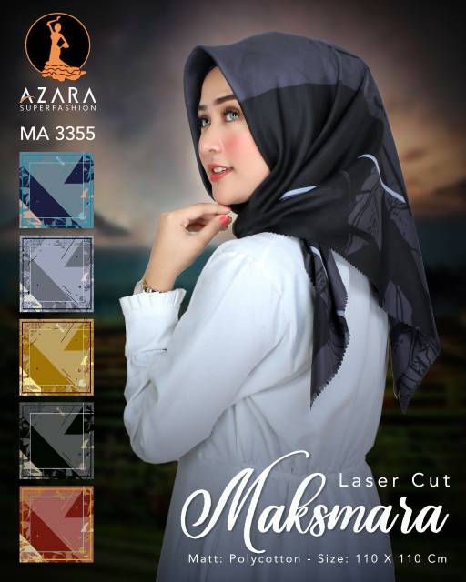 Grosir Hijab Segiempat Laser Motif Lc / Jilbab Segiempat Motif Azara Laser Cut Oskara Maxmara Sakura-7