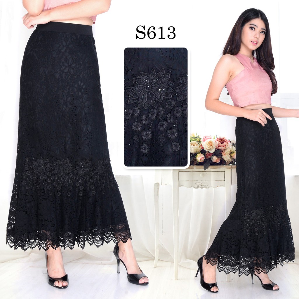 Rok Panjang Brokat IMPORT #1
