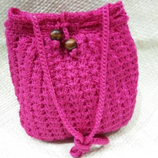 Tas Selempang rajut serut