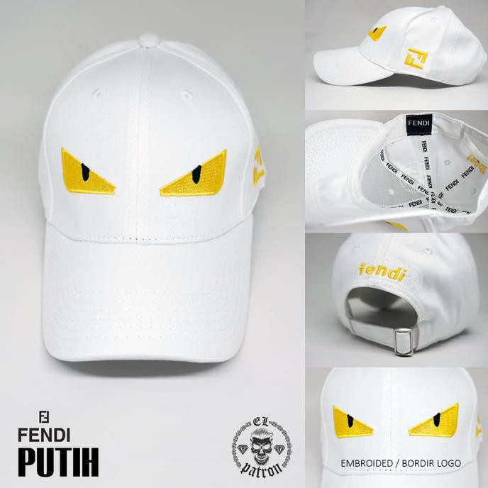 Ready Stok - Topi Baseball Fendi Monster Import Premium Unisex ( Free Box ) - Putih