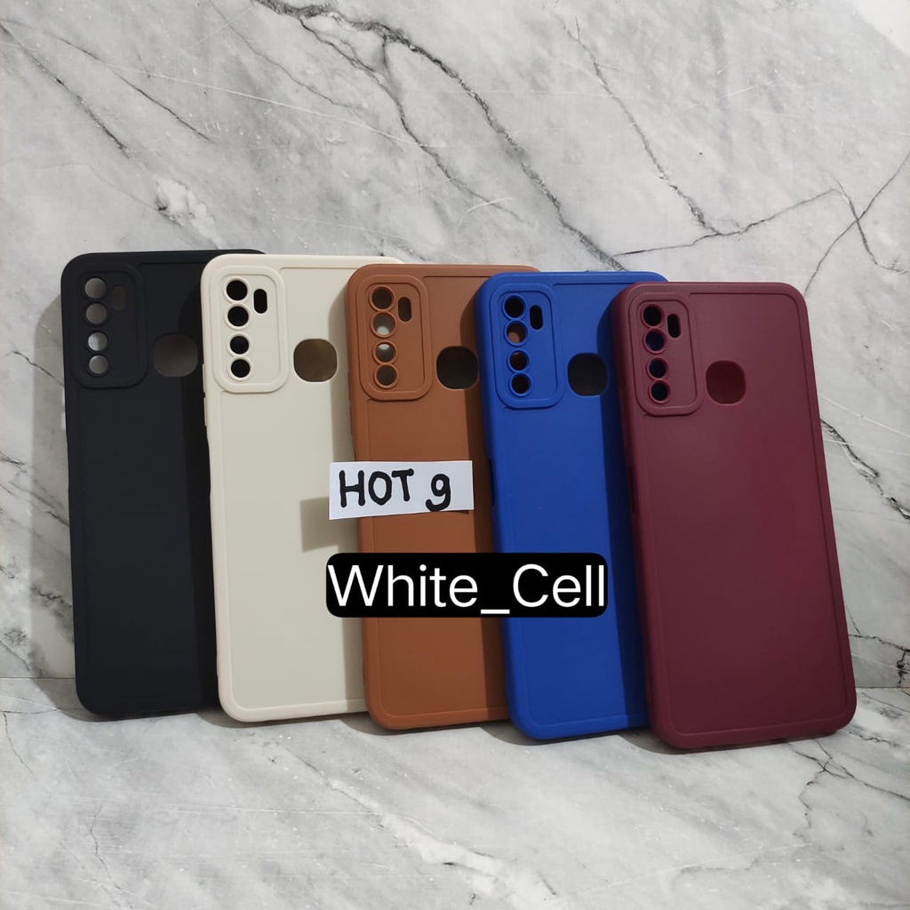 SoftCase ProCamera Silicon Matte Case Full Cover Infinix Hot 9 Hot 9 Play White_Cell