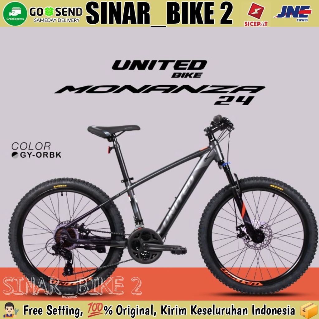 Sepeda Gunung 24 Inch MTB MONANZA 24 Inch Alloy 24 Speed Garansi Resmi