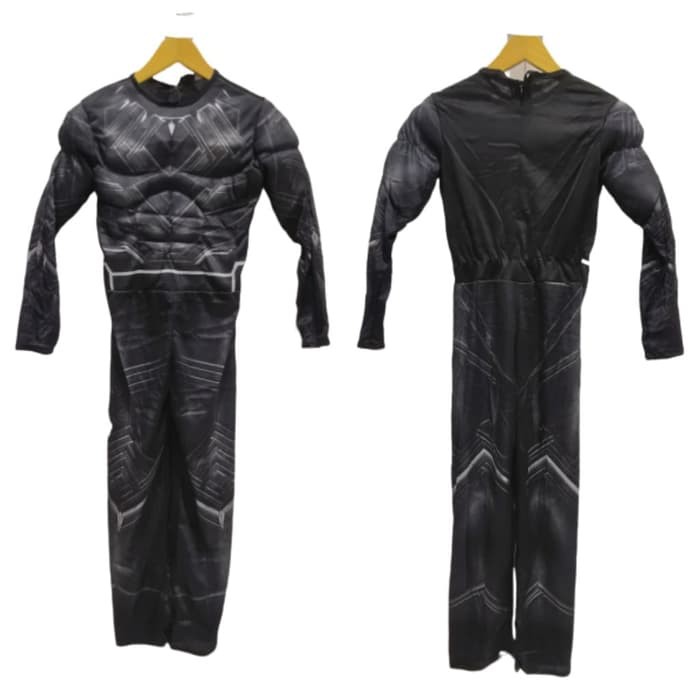 Kostum Anak Black Panther Import Busa Otot Baju Superhero Cosplay Costume Ultah Jumpsuit