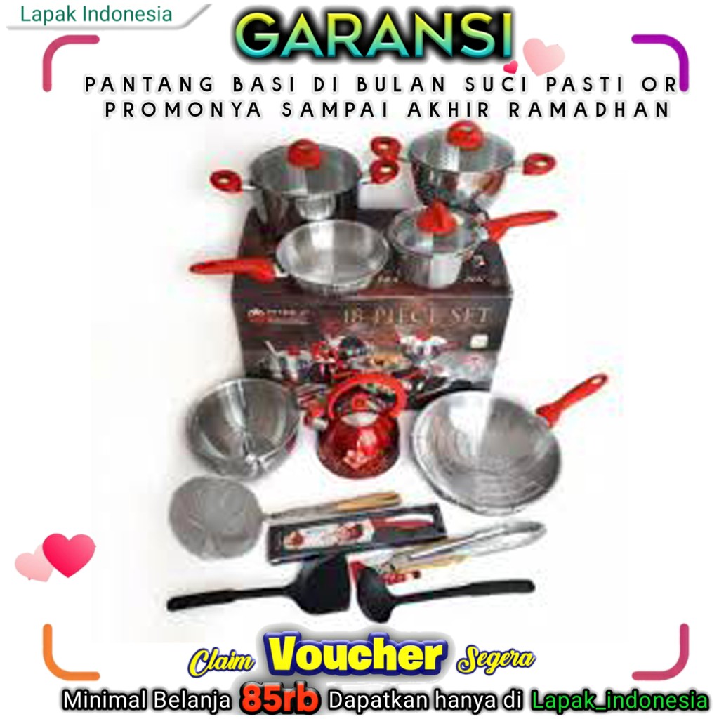 Panci Set Supra 18 Pcs Rosemary Anti Karat