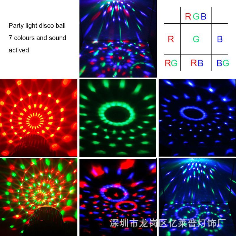 Lampu Disco Full Warna LED putar colour Rainbow RGB