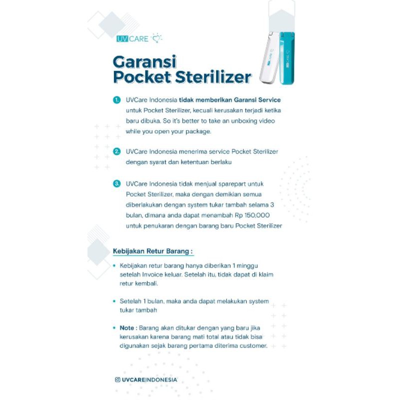 UV CARE POCKET STERILIZER - STERIL PORTABLE