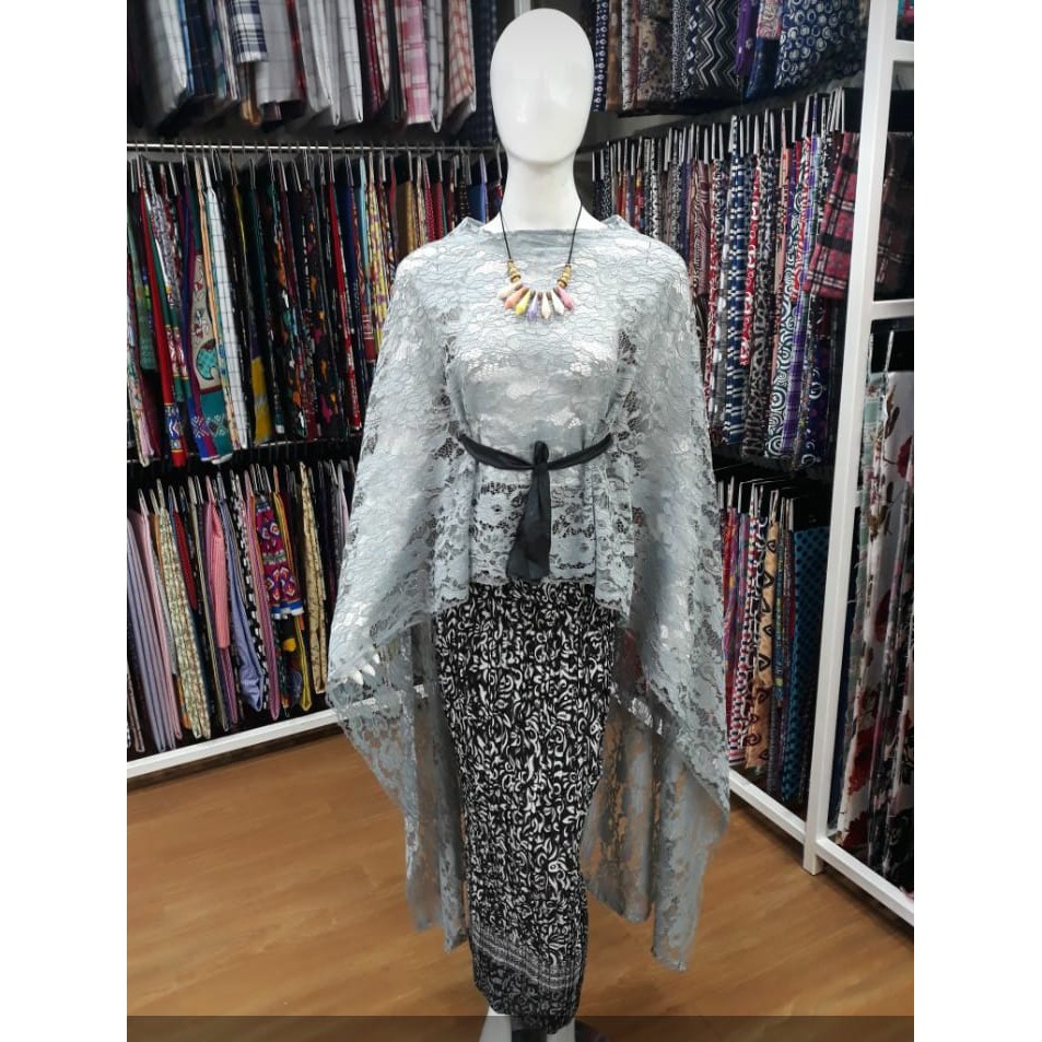 kebaya brukat cape long trendy