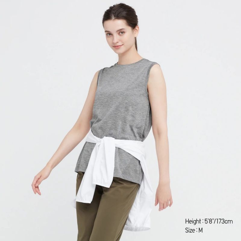 UNIQLO - T-Shirt Panjang DRY-EX Tanpa Lengan