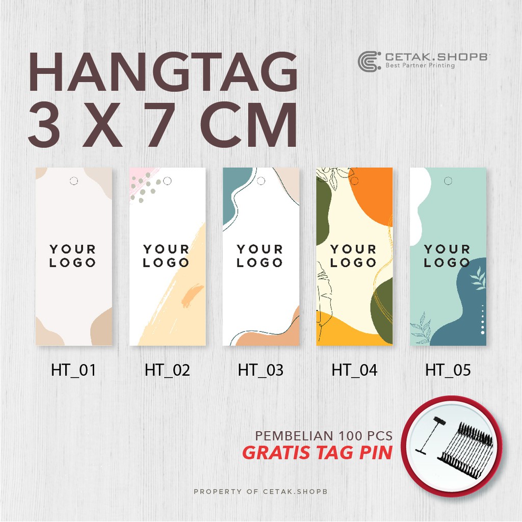 

Termurah paket cetak hangtag baju / pricetag hangtag / label harga pakaian ukuran custom by request
