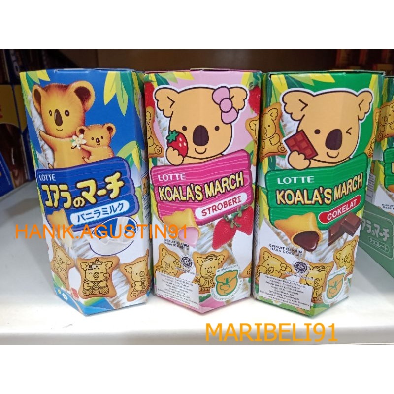 

LOTTE KOALA'S MARCH REGULAR PACKAGE RASA VANILA COKLAT STRAWBERI 37G maribeli91