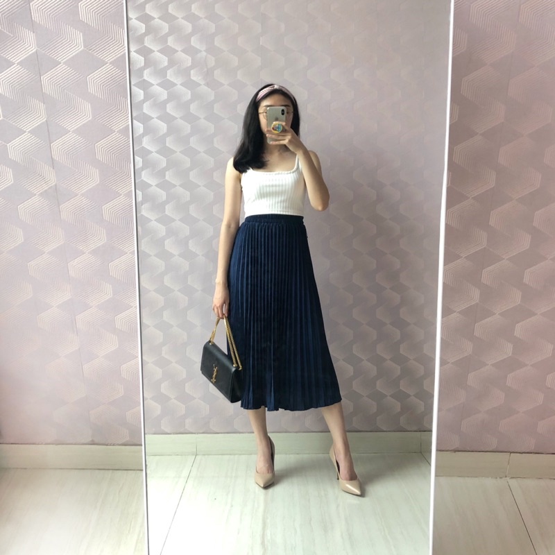 QUINN MIDI SKIRT / Rok Pleats Midi Plisket 7/8 Pleated Skirt