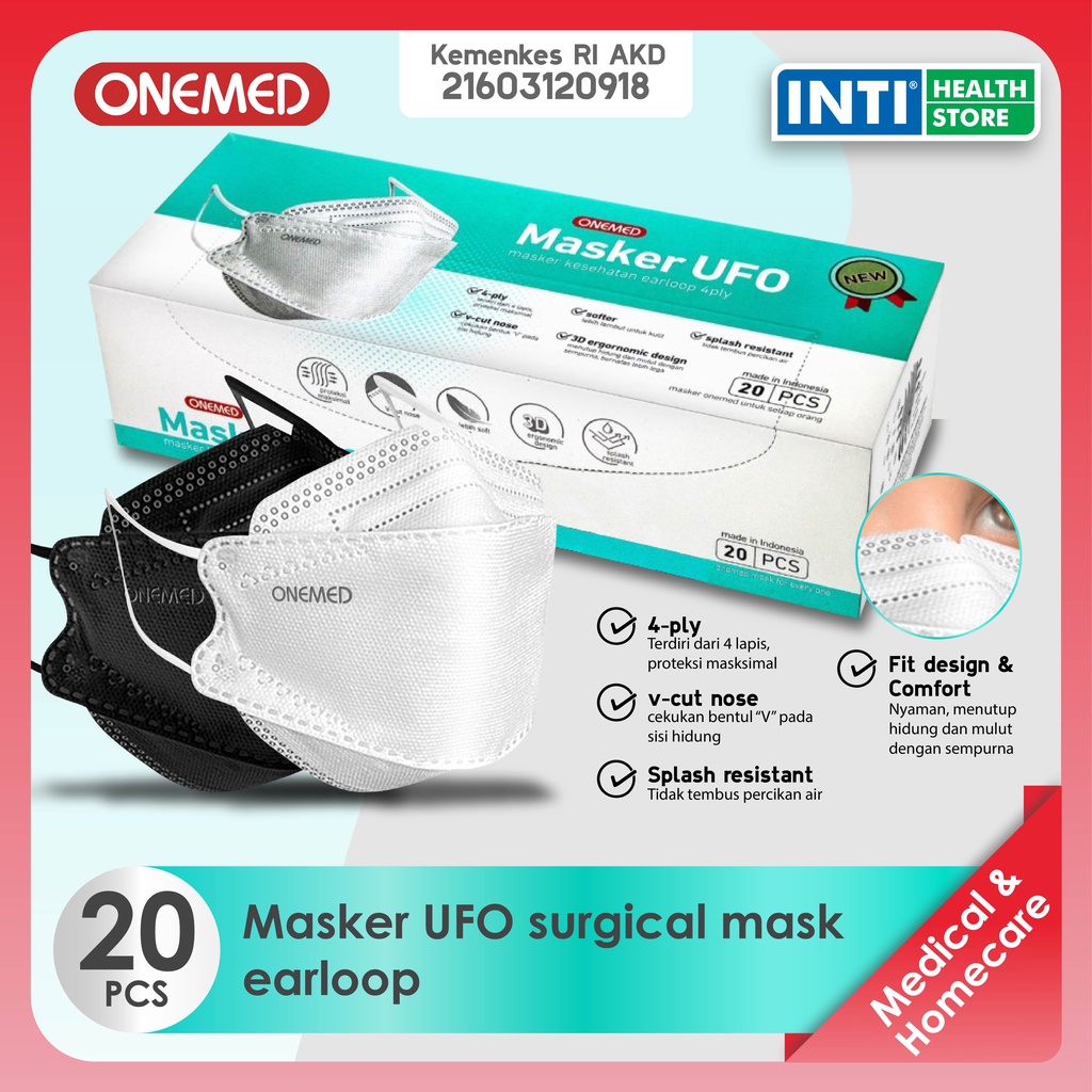 Onemed | Masker UFO 4ply | Masker Kesehatan Earloop | All Variant