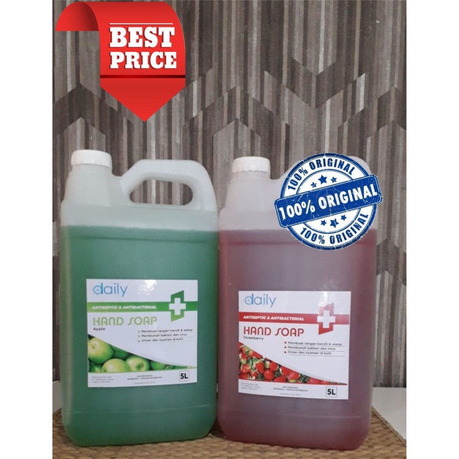 Sabun Cuci Tangan Daily Antiseptik &amp; Antibakteri HandSoap 5 liter Apel