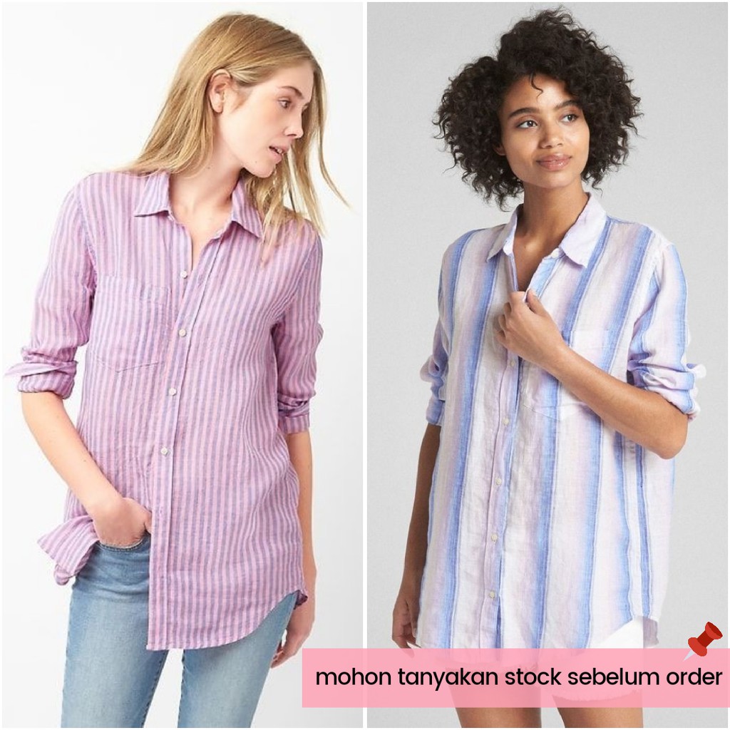 KEMEJA GAP LINEN SHIRT PAKAIAN WANITA BAJU BRANDED MURAH ORI