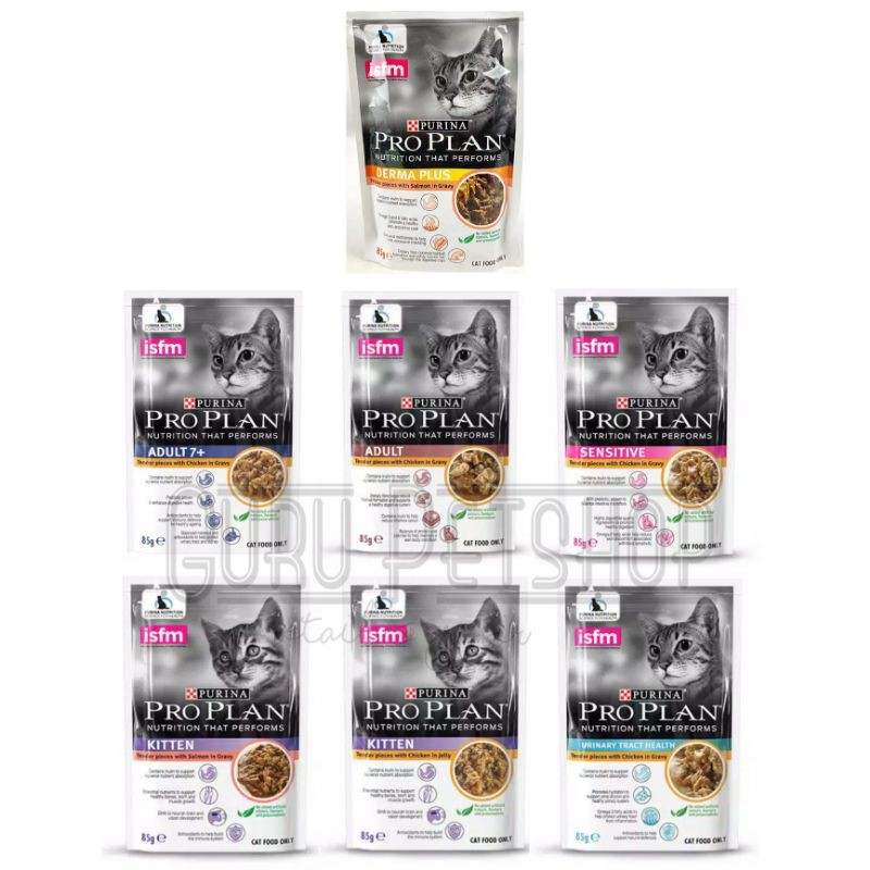 Pro Plan Wet Catfood Pouch Gravy- Jelly 85gr/Makanan Kucing Sachet