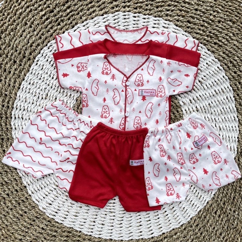 3 PCS Baju Bayi Lengan Pendek + Celana Pendek Bayi Baru Lahir Baju Bayi Setelan Warna Kuning Celana Bayi Newborn Hampers Bayi Hadiah Lahiran Bayi DNW BABY