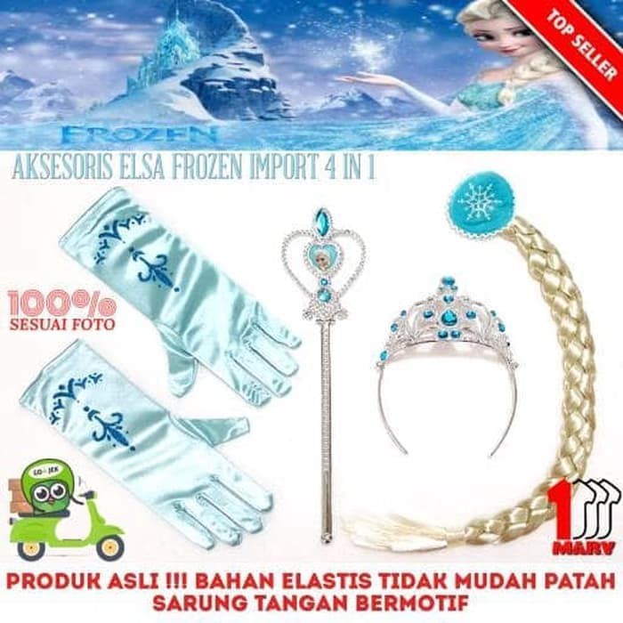 TBI 4 in 1 Set Accesories Frozen Elsa Aksesoris Cosplay Anak