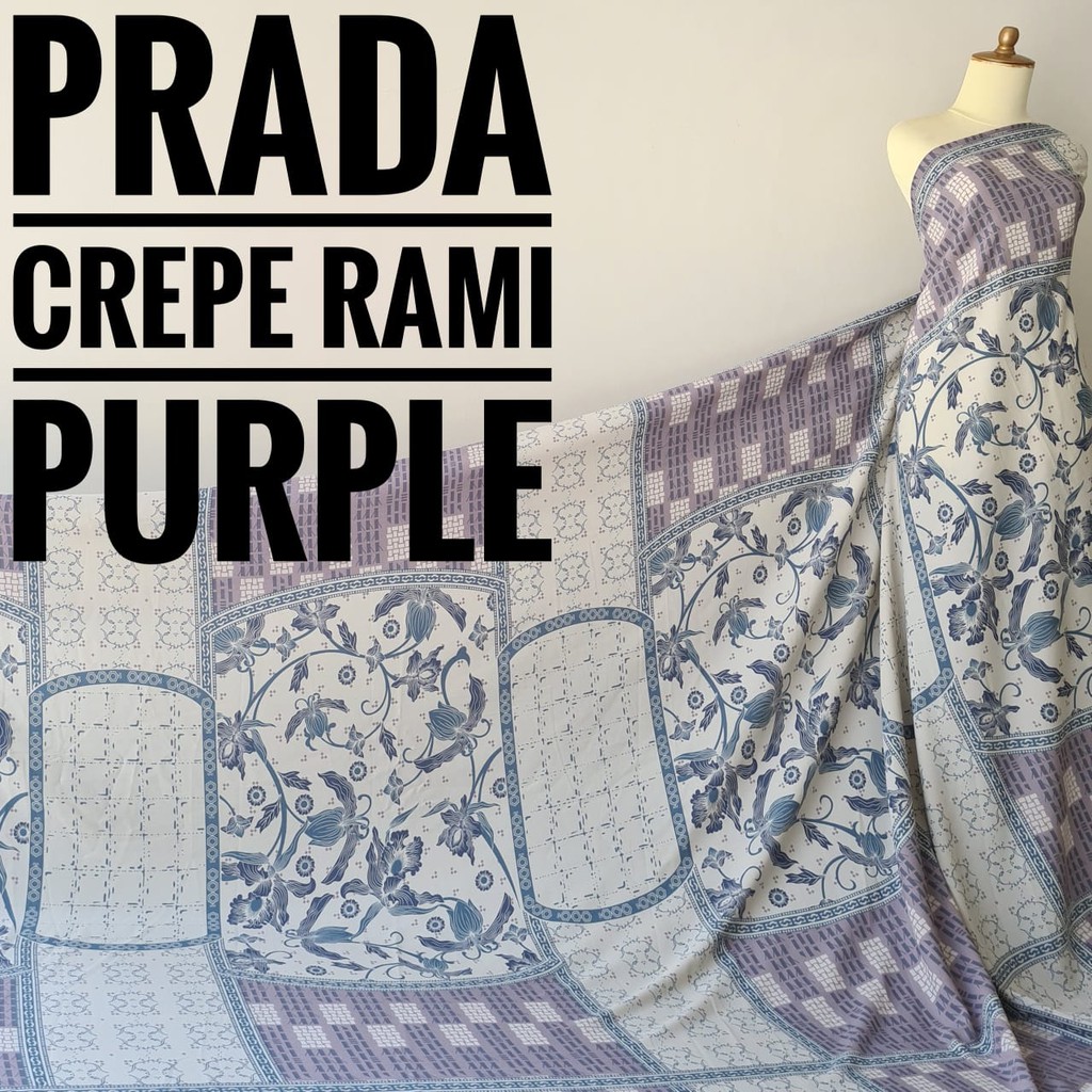 Kain Meteran Prada Crepe Rami Purple (0.5M)
